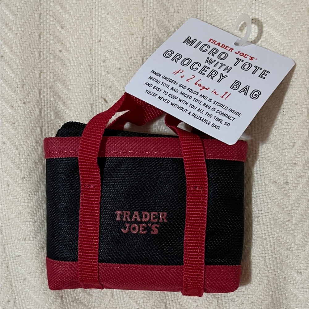 Trader Joe’s Black and Red Micro Tote Bag